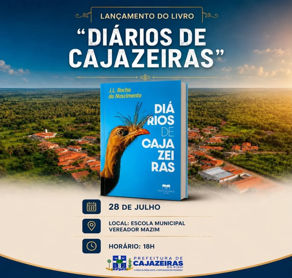 Cajazeiras do Piauí recebe lançamento do livro "Diários de Cajazeiras" nesta terça-feira (28)